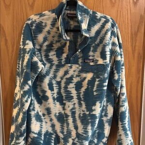 Patagonia Synchilla Snap T Blue Tie-Dye Fleece Pullover